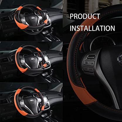 Leather Car Steering Wheel Cover