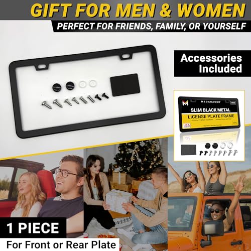 Premium Slim Matte Black License Plate Frame