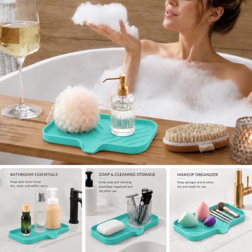 Silicone Soap Dish with Drain Spout