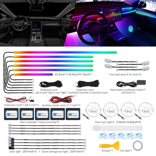 Dreamcolor Acrylic Interior Car LED Strip Light with Wireless APP