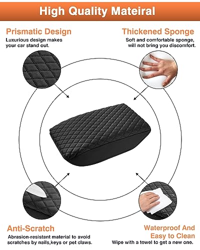 Center Console Cover for Honda Accord 2026 2025 2024 2023 Armrest Cover Cushion Pad for Honda Accord Accessories Middle Console Cover Armrest Protector Console Lids PU Leather Anti