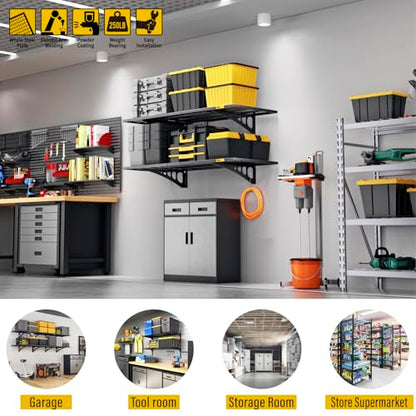 1.64x4ft Adjustable Rail Wall Garage Storage Shelf