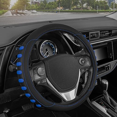 FlexGrip Blue Steering Wheel Cover for Cars