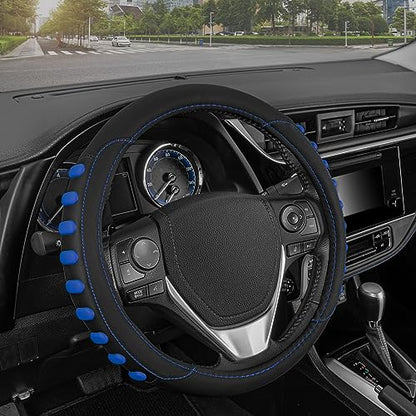 FlexGrip Blue Steering Wheel Cover for Cars