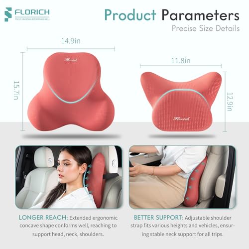 Car Lumbar Support Pillow and Neck Headrest Pillow for Office Chair