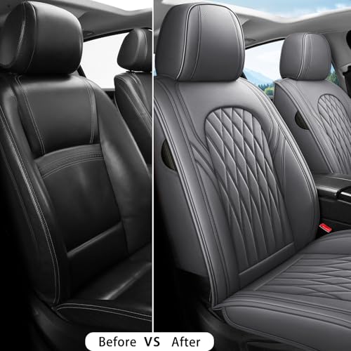 Nappa Faux Leather Car Seat Covers Full Set (2 Count)