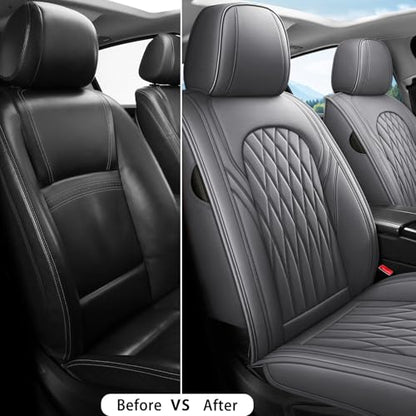 Nappa Faux Leather Car Seat Covers Full Set (2 Count)