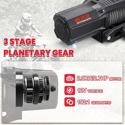 6000 lbs UTV Winch