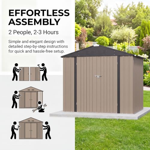 8x6 FT Outdoor Storage Shed