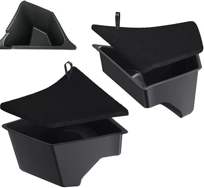 GGCLIMAX Car Organizers And Storage Trunk Side Storage Box Compatible with Tesla Model 3 ABS Rear Organizer 1 Pair Black Car Trunk Accessories Road Trip Essentials(Storage box)