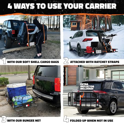 60"x24"x6" XL Heavy Duty Trailer Hitch Cargo Carrier w