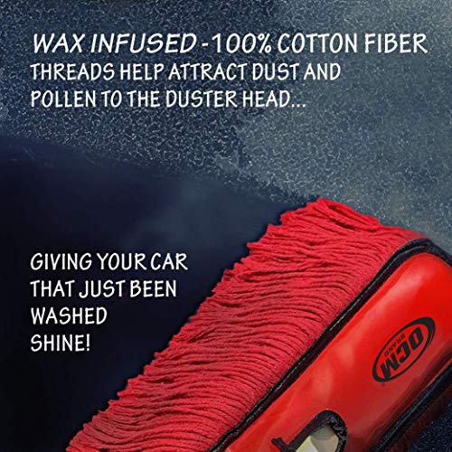 Premium Extra Large Car Duster with Durable Solid Wood Handle Includes Storage Cover