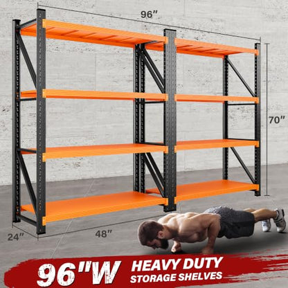 Set of 2 48" Wide Heavy Duty Garage Shelving Units