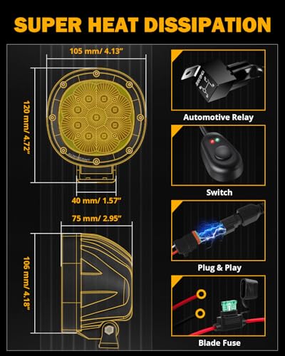 4 Inch 90W LED Amber Driving Pods (2 Count)