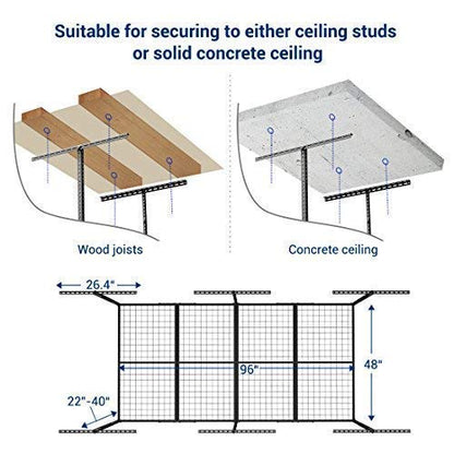 4x8 Overhead Garage Storage Rack with Hooks (2 Count)