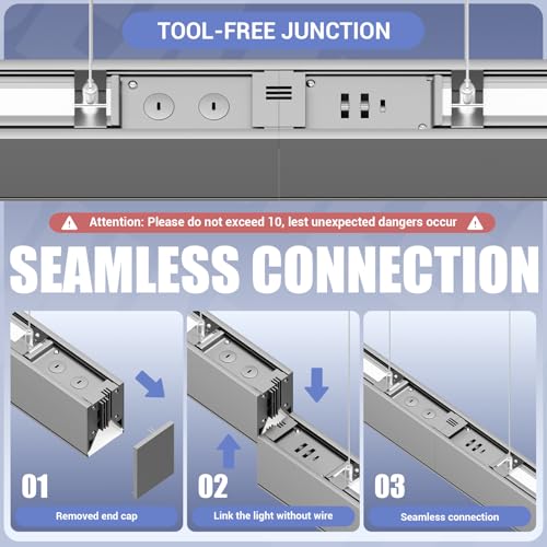 Silver 4FT 1Pack LED Linear Lights 50