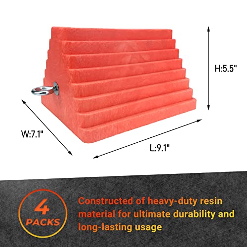 Premium 4 pcs Heavy Duty Wheel Tire Chocks