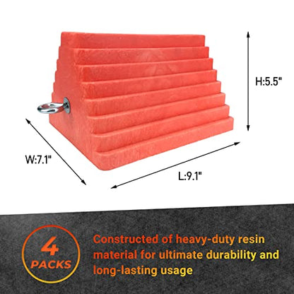 Premium 4 pcs Heavy Duty Wheel Tire Chocks