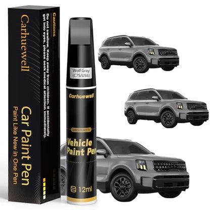 C7S/US6) Wolf Gray Touch Up Paint Compatible with Kia, Exact Match Car Paint Pen Automotive Scratch Repair Remover Kit Quick & Easy Solution for Vehicle Chips