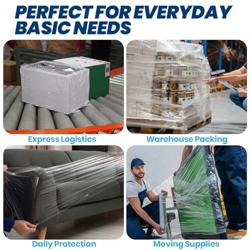 Adhes Recyclable Stretch Wrap Film with Handle (1000 Foot)