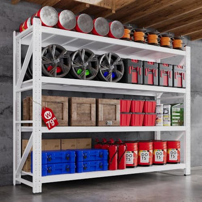 79” Wide Heavy Duty Metal Garage Shelving