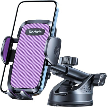 Purple 3-in-1 Phone Holders for Your Car [2025 Most Stable and Flexible Suction Cup] Vent Dashboard Windshield Cell Phone Car Mount Fit for iPhone, Samsung, All Phone (3 Count)