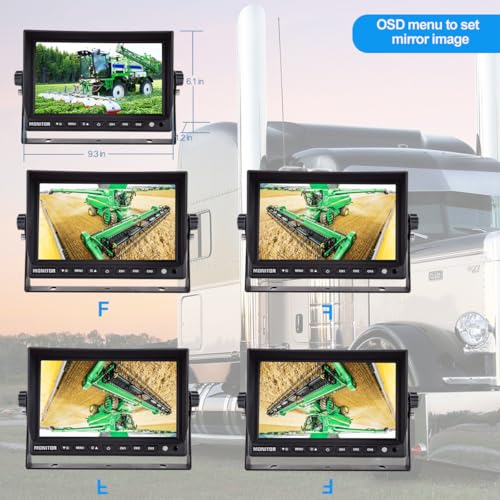 AHD 1080P 9" Wired Monitor Rear View Reverse Backup Night Vision Camera System