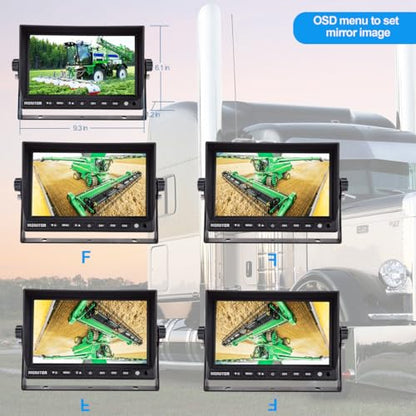 AHD 1080P 9" Wired Monitor Rear View Reverse Backup Night Vision Camera System