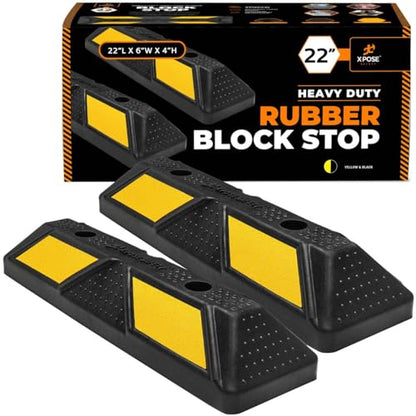 22" Heavy Duty Rubber Parking Stopper (2 Count)