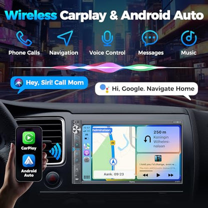 Upgrade Wireless Double Din Car Stereo with Apple Carplay