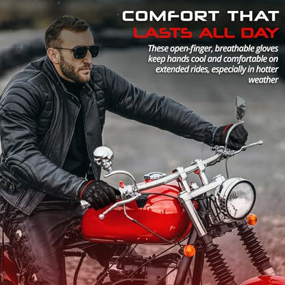 Motorcycle Gloves Men's Leather Motorbike Gloves Touchscreen Function