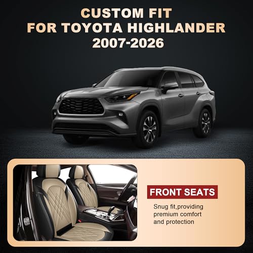 2 Front Car Seat Covers for Toyota Highlander 2007