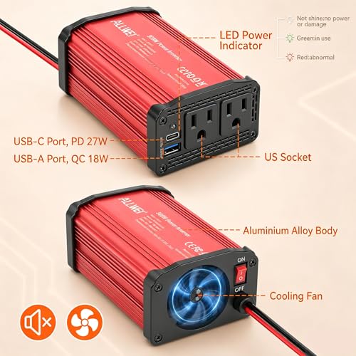 300W Car Power Inverter 12V DC to 110V AC Car Inverter