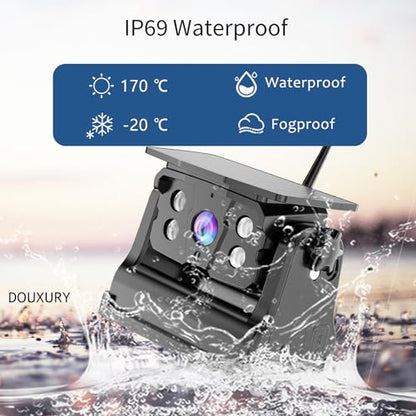 Wireless Backup Camera Solar Magnetic for RV Car Trailer Truck Camper 5th Wheels Hitch Towing No Wiring No Drilling Rechargeable Night Vision Portable Backup Camera with 5" 1080P HD 2