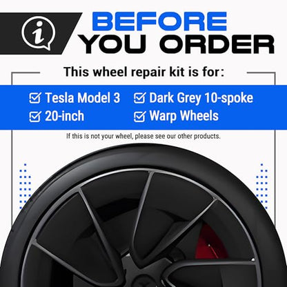 Premium Tesla Wheel Curb Rash Repair Kit for Model 3 20