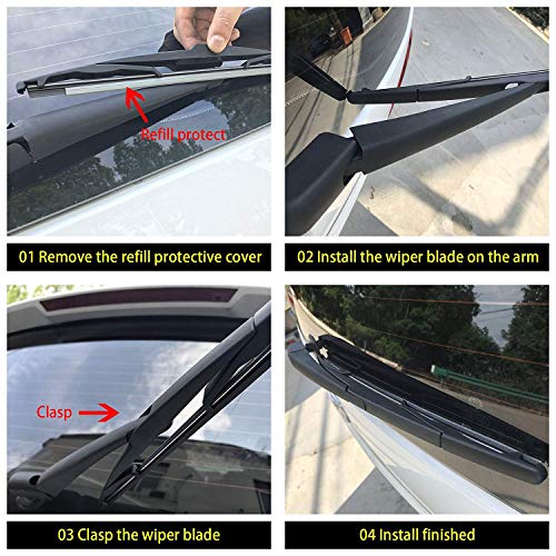 Rear Windshield Wiper Arm Blade Set