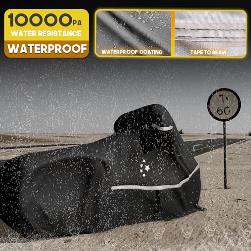 Motorcycle Cover 420D Heavy Duty All Season Universal Weather Waterproof Outdoor Protection 86" XL Vehicle Cover