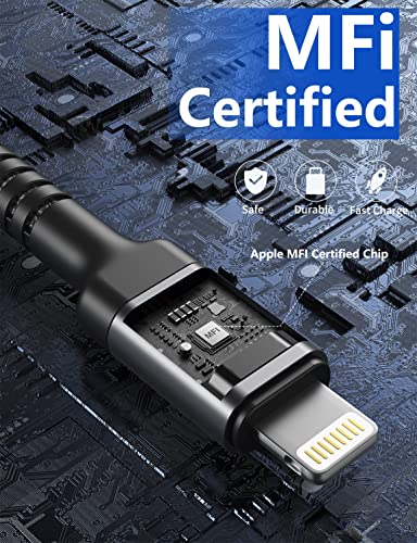 Short iPhone Charger Cable 1FT 2Pack Apple MFi Certified USB Lightning (6 Foot)