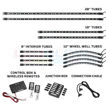 12pc Million Color LED Golf Cart Underglow Kit for 12V 4