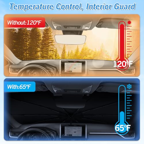 Windshield Sun Shade Umbrella for Toyota RAV4 2019 2020 2021 2022 2023 2024 2025 Rear Window Shades 100% UV Protection and Blackout Privacy 5PCS Car Window Covers Accessories (5 Count)