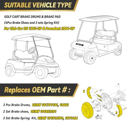 Golf Cart Brake Repair Kit fit Club Car DS 1995