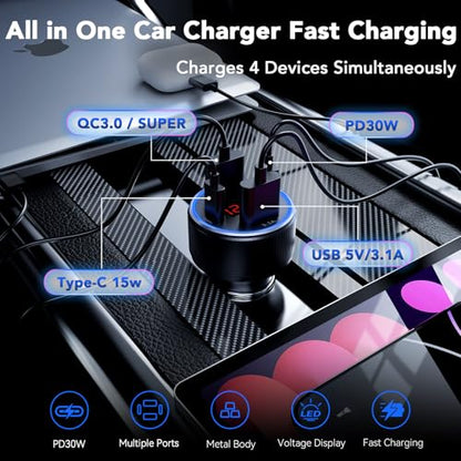 iPhone 17 Car Charger USB C Fast Charge Cable
