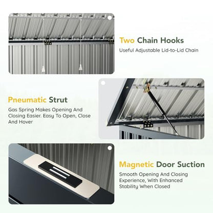 6 x 3 FT Trash Can Storage Shed with Lift