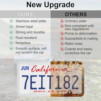 4 Holes Stainless Steel License Plate Frames