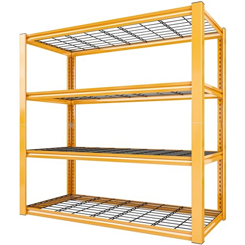 40" W Yellow Garage Shelving with Double