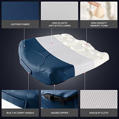 Leather Car Memory Foam Heightening Seat Cushion for Short People Driving