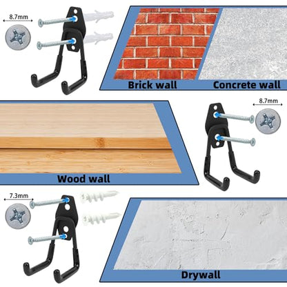Wall Mount Heavy Duty Garage Hooks (2 Count)
