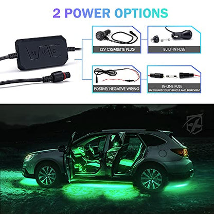 8Pcs Car RGB LED Strip Lights (4 Count)