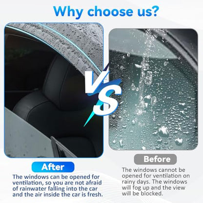 4pcs Window Visors Rain Guards for 2018 (4 Count)