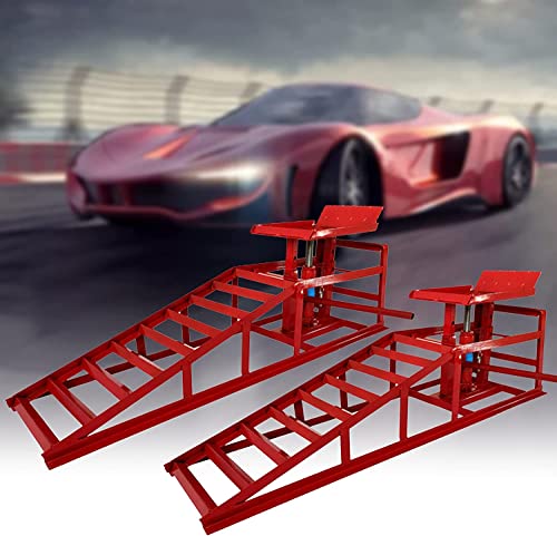 2 Pack Hydraulic Car Ramps 10000lbs 5T 11000lbs Low Profile Car Lift Service Ramps Truck Trailer Garage